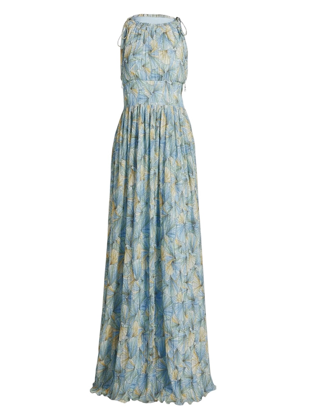 Veronica Beard $1k Yardley Pleated Maxi Floral Gown Dress New Powder Blue
